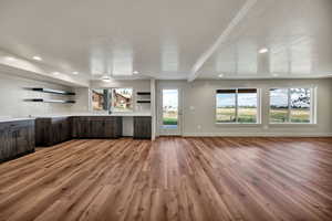 Kitchen area showing daylight windows.