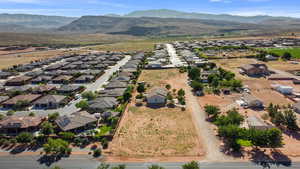 Aerial view showings 2.31 acres lot and a mountain view