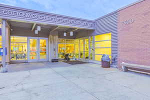 View of patio featuring french doors