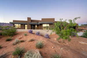 View of pueblo revival-style home