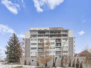 View of snow covered property