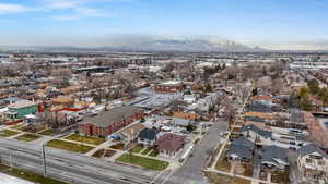 Bird's eye view with a mountain view