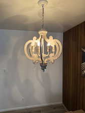 Room details with a notable chandelier