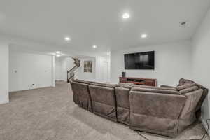 Basement Family/Play Room. Showing location of pre-plumbing for kitchen.