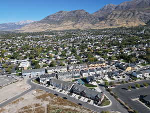 Drone / aerial view with a mountain view