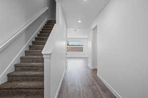 Staircase with wood-type flooring