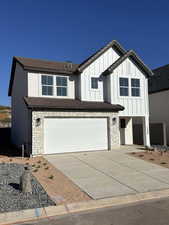 View of front facade with a garage