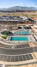 View of pool featuring a mountain view