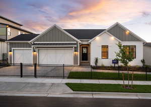 View of front facade with a garage