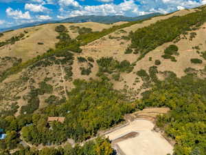 Drone / aerial view with a mountain view