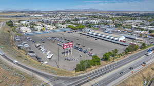 Aerial view featuring a mountain view