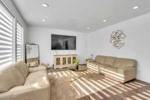 Living room featuring hardwood / wood-style floors