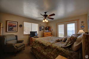 Bedroom opens to deck facing Bear Lake