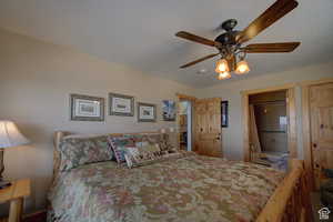 Bedroom main level with jack and jill bath