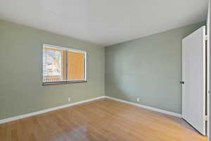 Spare room with light wood-type flooring