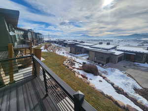 Exterior space featuring a mountain view