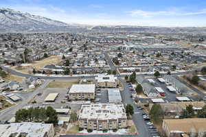 Aerial view featuring a mountain view