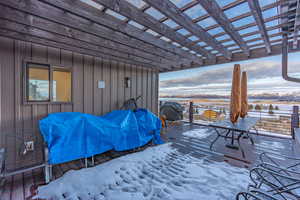 L Shape East Facing Deck  with Pergola and Lake Views