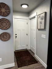 Wash Dryer doorway and Garage Door near kitchen