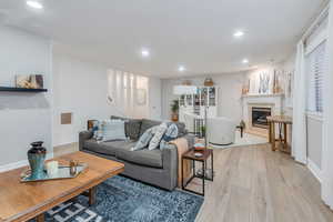 Spacious family room in basement