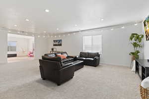 View of carpeted living room