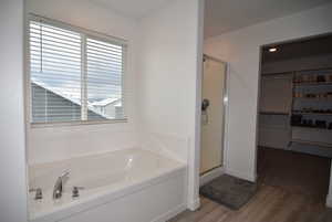 Bathroom with shower with separate bathtub