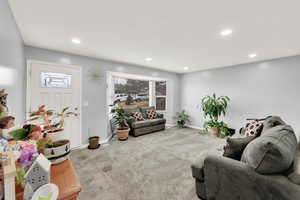 View of carpeted living room