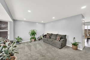 View of carpeted living room