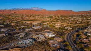 Drone / aerial view featuring a mountain view