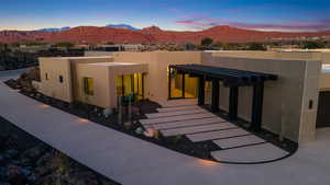 View of front of house featuring a mountain view