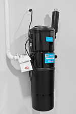 Detailed view of a central vacuum unit