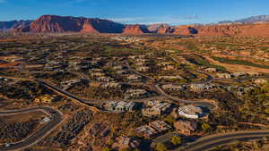 Aerial view featuring a mountain view