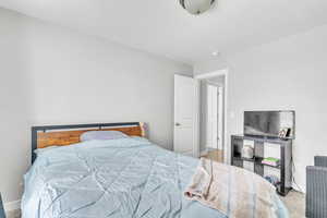 View of carpeted bedroom