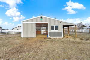 Barn 24' x 24' with 8' door at front and 6' door at back. Has Power and Water.