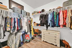 Spacious walk-in closet.