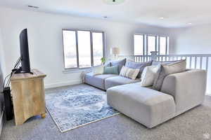 View of carpeted living room