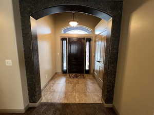 View of tiled entrance foyer