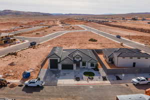 Drone / aerial view featuring a mountain view