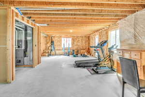 Workout room with plenty of natural light