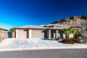 View of front of home featuring a garage