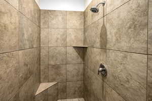 Details with a tile shower