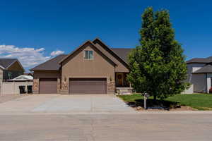 View of front facade with a garage