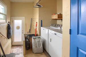 Laundry area featuring washing machine and dryer