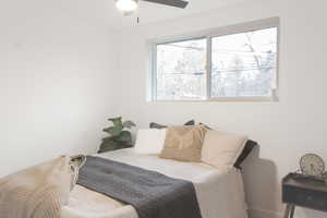 Bedroom featuring ceiling fan