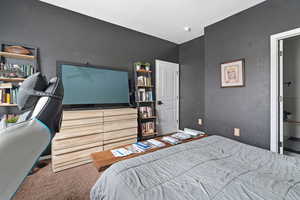 Bedroom with carpet floors