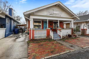 View of front of property featuring a porch