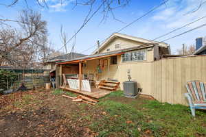 Back of property with cooling unit