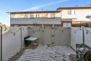 Fully fenced in back patio