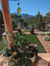 View of yard featuring a mountain view