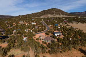 Bird's eye view featuring a mountain view